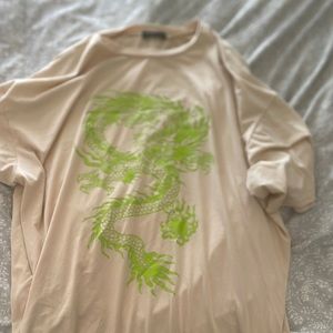 tan dragon over sized shirt